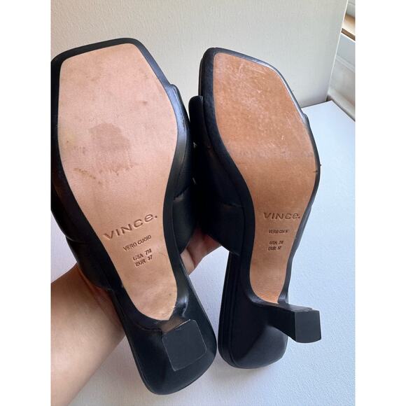 Vince black kitten heel Ceil Mule size 37/ US 7 - Picture 9 of 11